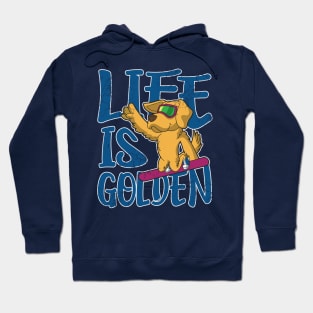 Life Is Golden Retriever Dog Snowboard Hoodie